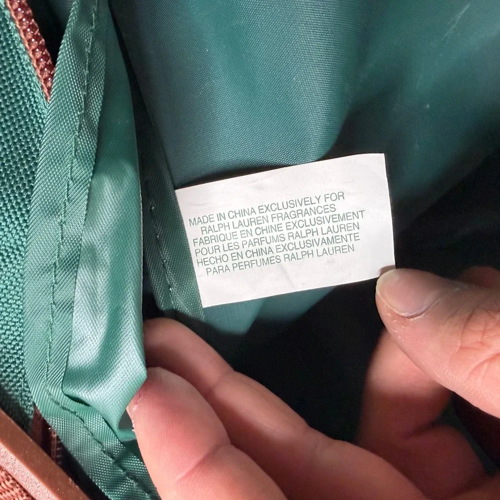 Polo Ralph Lauren Green Canvas Duffle Bag Weekender Travel Luggage Fragrance